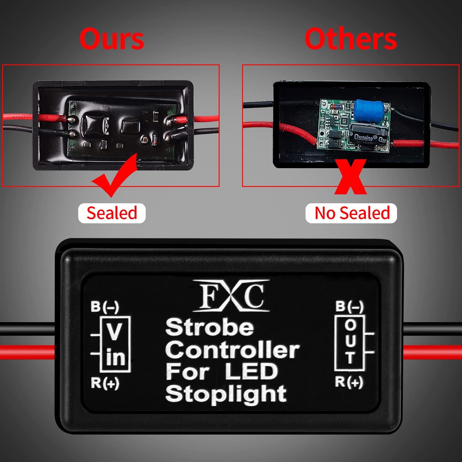 FXC 4Pack 24W Flash Strobe Controller Flasher Module for LED Brake Light Tail Stop Light 12-30V