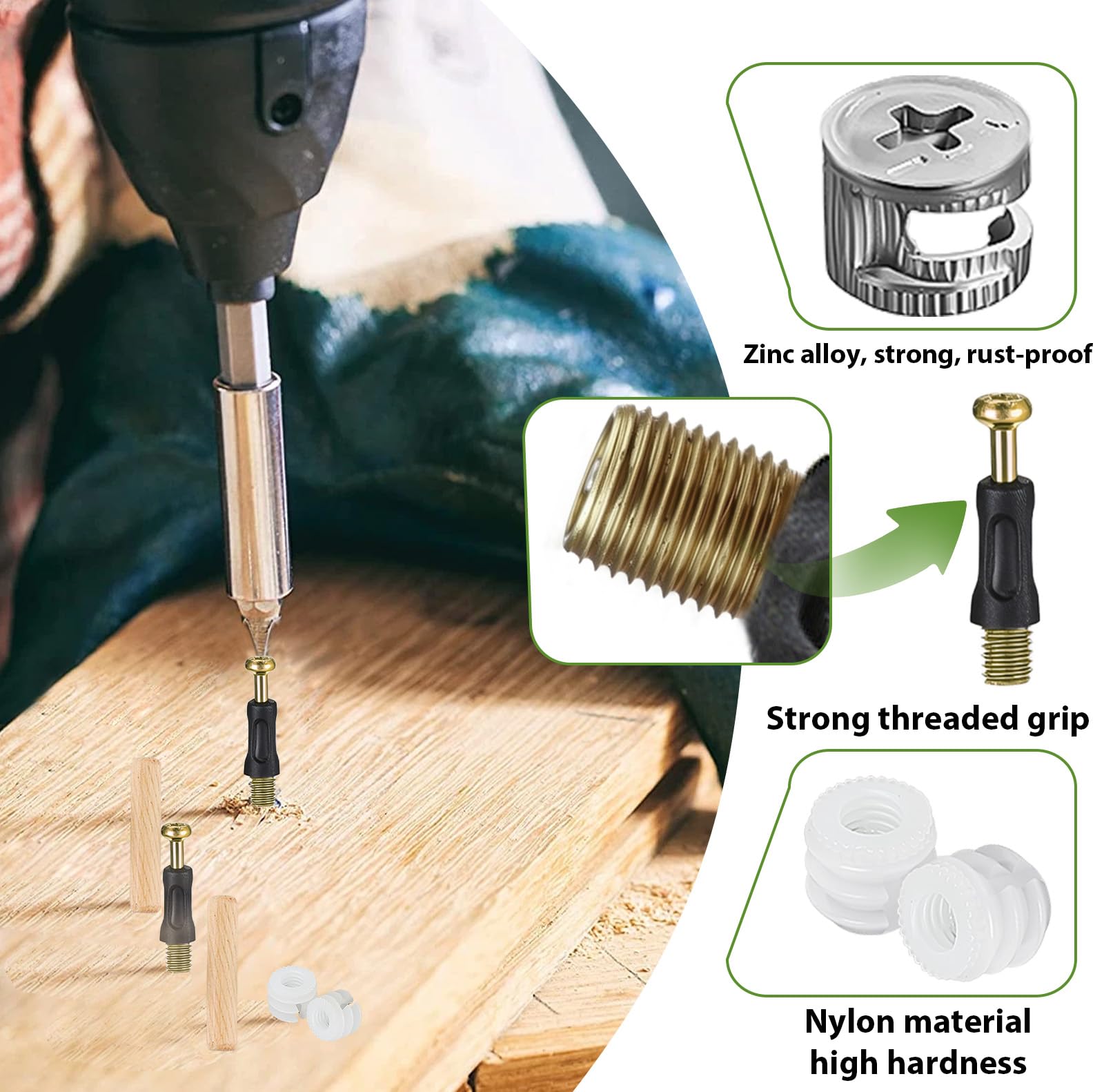 Gedotec Meubelverbinderset excentrieke met afdekrand kastverbinders vernikkeld - MINIFIX 15 mm