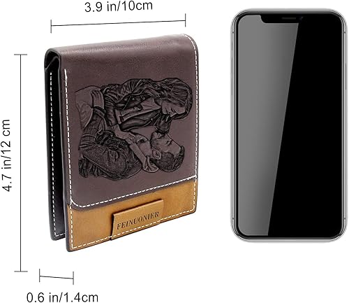 Miniatura 4 de Carteras grabadas personalizadas foto cuero cartera hombres,marido,papá,hijo,regalos personalizados, Estilo 3 - Rojo Marrón, Estándar,