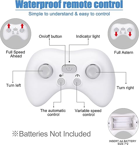 Miniatura 5 de Juguetes de tiburón a control remoto, escala 118 de alta simulación RC Shark Fish Juguetes para piscina, baño, 2 x 700 mAh RC Boat Juguetes de agua,