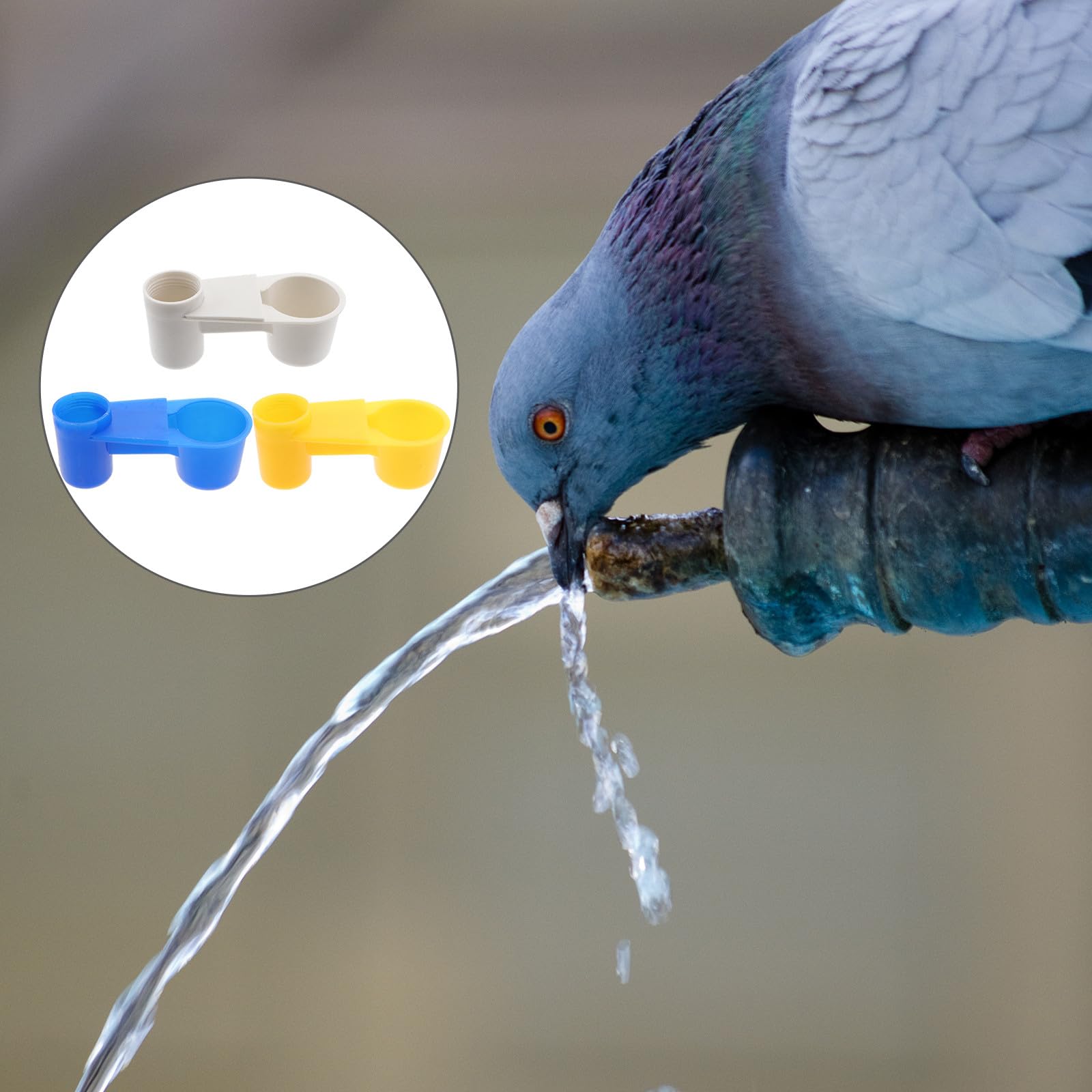 Dispenser Acqua per Piccioni 15 Pezzi in Plastico Beverino Doppio, Facile da Pulire, per Gabbie e Allevamento di Uccelli Domestici