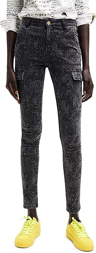 Desigual Denim_Fabiola 2000 Black Jeans, Negro, 36 para Mujer