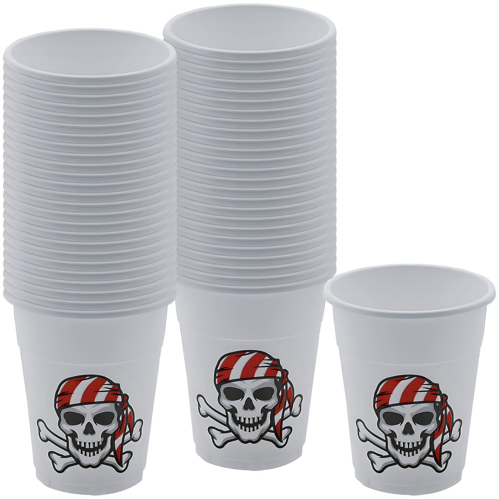 Pirate Party Plastic Disposable Cups (bulk 50 pack) Party Supplies