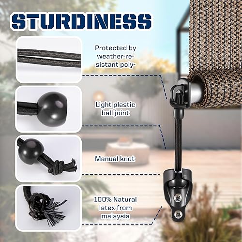 Miniatura 2 de Piezas de repuesto Bungee y tapa de extremo, común para parasoles de interior y exterior o persianas enrollables con cubiertas finales, tipo