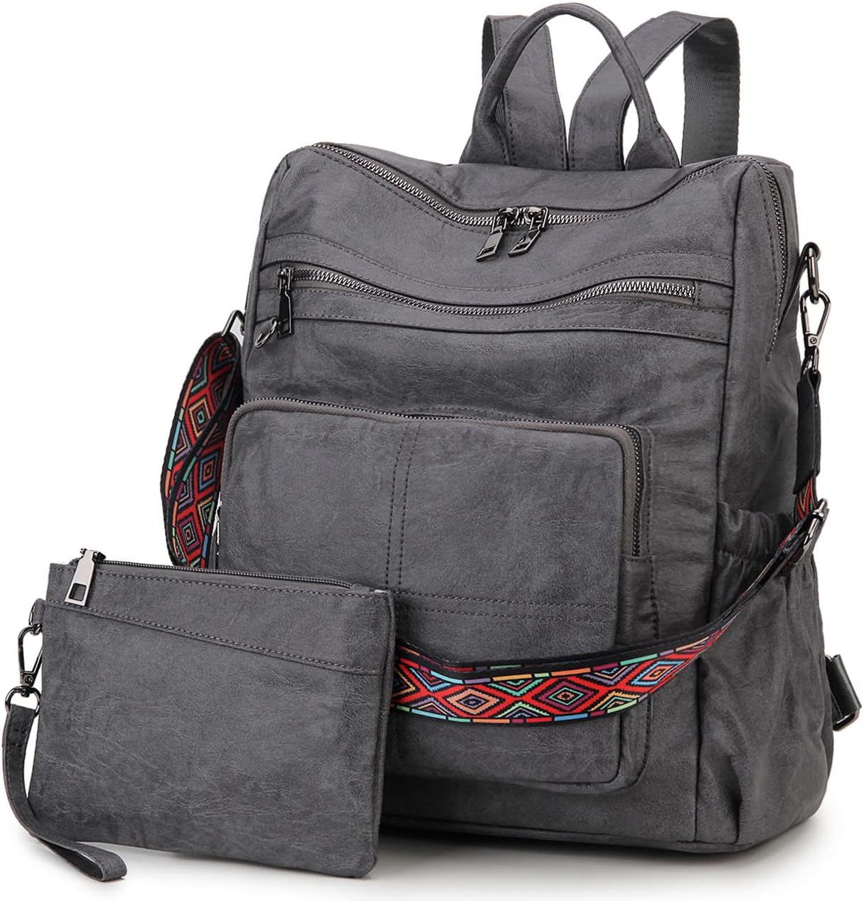 VX VONXURY Backpack Purse for Women, PU Leather Fashion Convertible Backpack Shoulder Bag Ladies Rucksack In 2 Ways To Carry