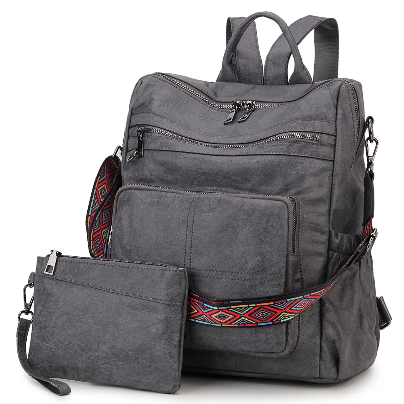 VX VONXURY Backpack Purse for Women, PU Leather Fashion Convertible Backpack Shoulder Bag Ladies Rucksack In 2 Ways To Carry