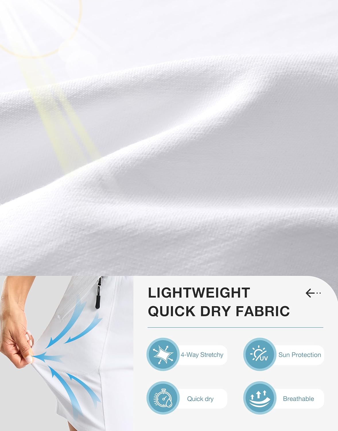 SANTINY Women's 5"/7" Hiking Golf Shorts Quick Dry Stretch Casual Work Shorts with Pockets for Women Walking Travel Summer - Image 6