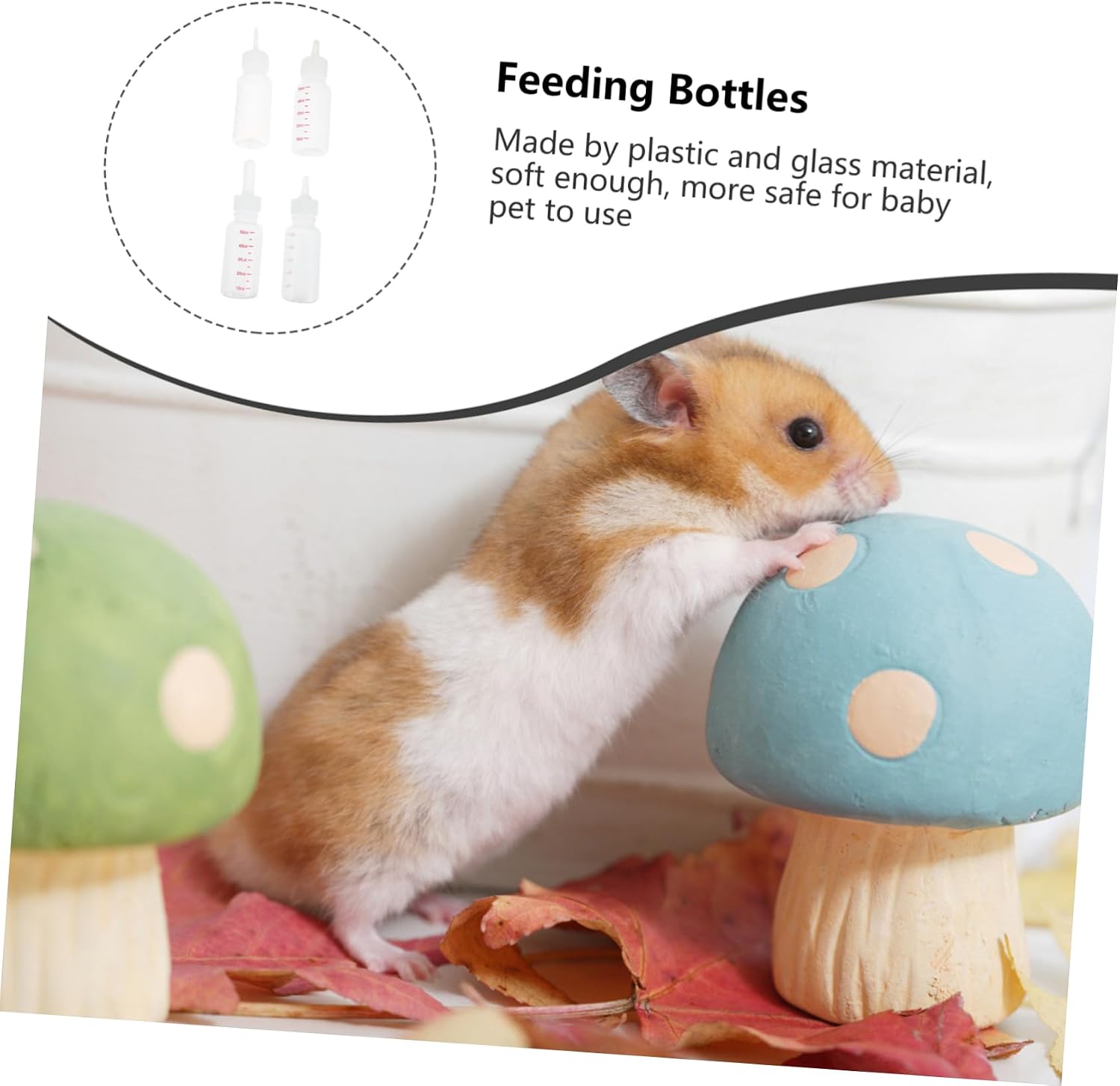 Milisten 50ml Silicone PET Feeding Bottles 4pcs Dog and Cat Nursing Bottles with Replaceable Nipple for Newborn Puppies and Kittens PET Accessories