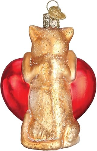 Vista 53 de Old World Christmas Adorno de cristal soplado de gatito del Himalaya gris para árbol de Navidad, decoración navideña artesanal, colección de gatos