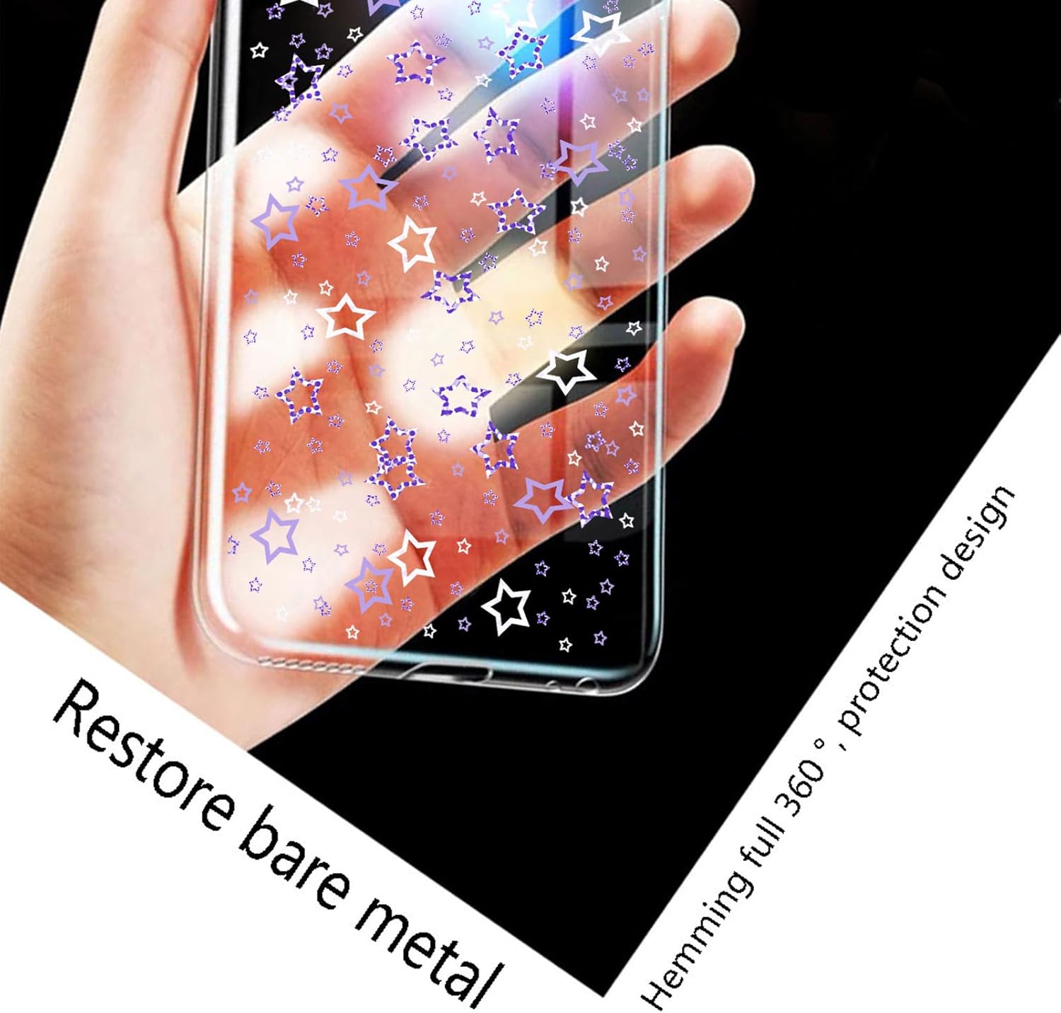 for Doogee DK10 (6.67") Phone Case + Screen Protector, Shockproof Cover Bumper Shell Soft Silicone TPU Anti-Scratch Clear Case + Tempered Glass - Full of Stars