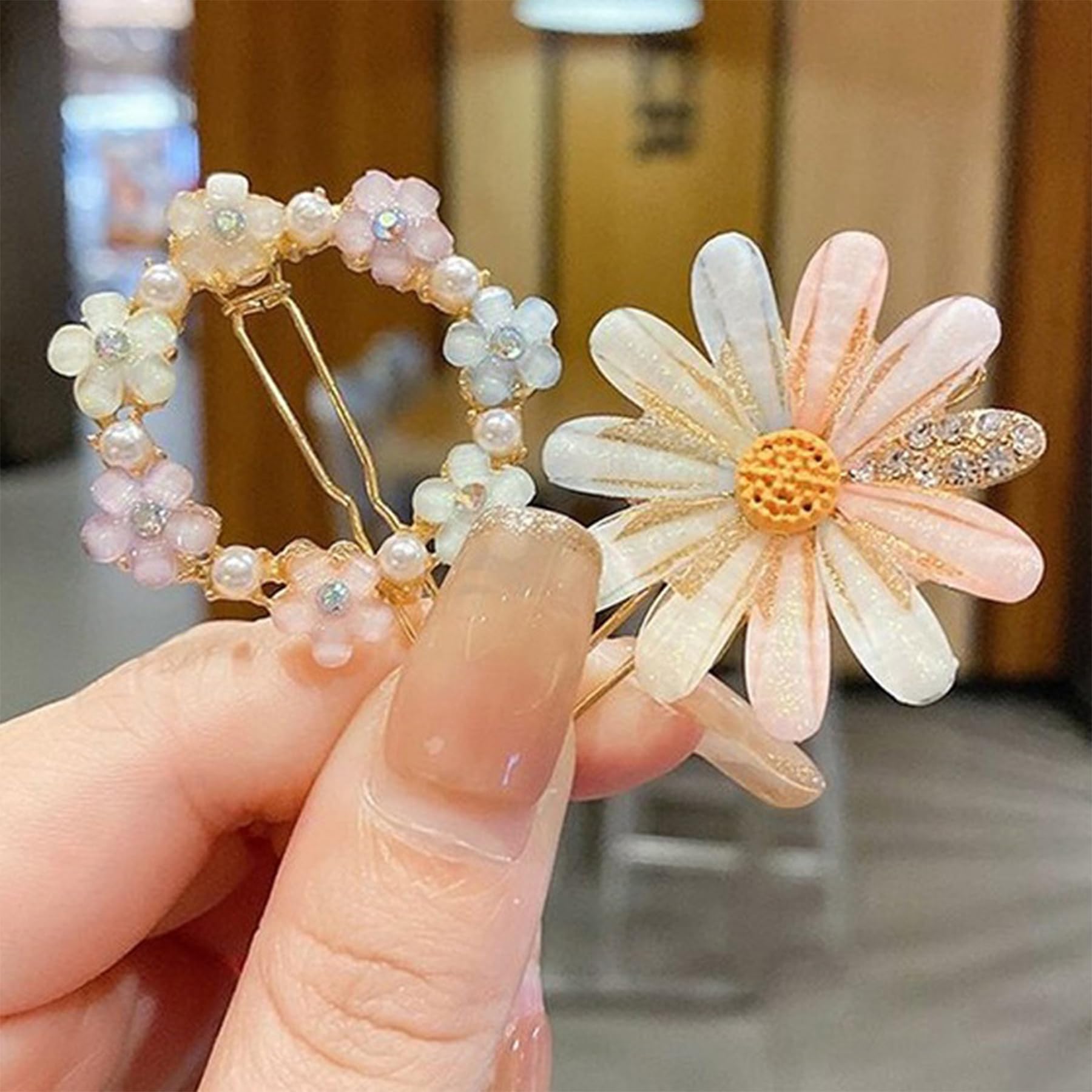 Umimiss 20PCS Diamante Hair Clips For Women - Hair Slides, Rhinestone Flower Hairpins, Bangs Clips for Women & Girls, Blonde, Small - Image 4