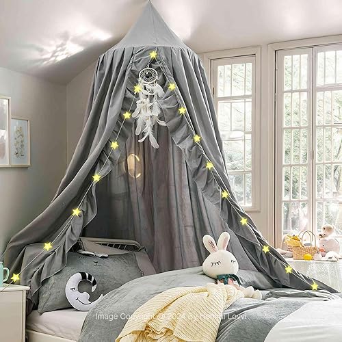 Kids Bed Canopy, Dreamy Frills Canopy for Girls Bedroom Soft