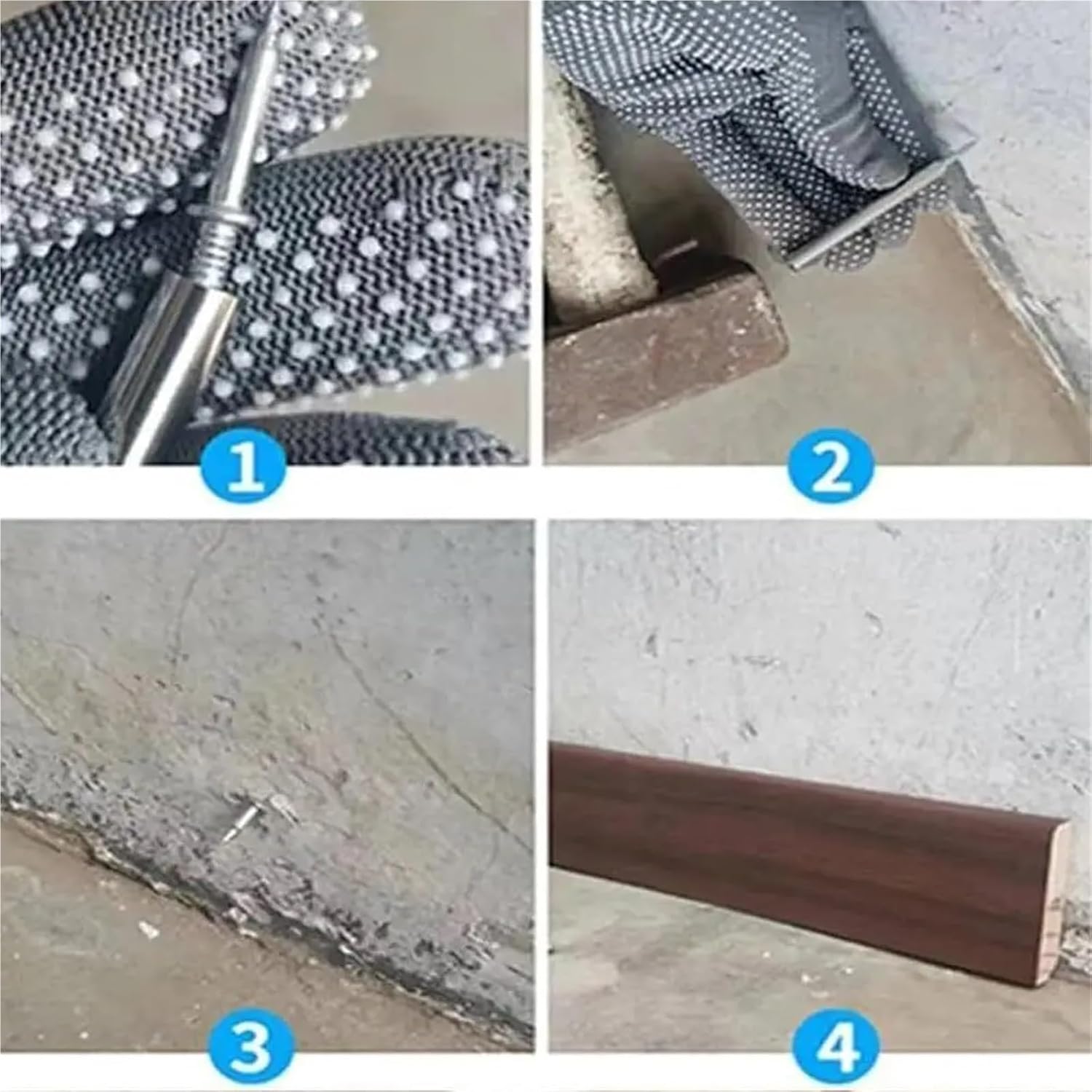 Double Sided Nails 300/500/700Pcs Double-headed Skirting Board Seam Nails Decorative Detail Beautification Fixing +3/5/7PcsTool For Solid Wood Trim(700pcs)