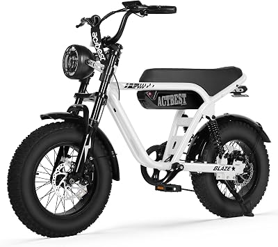 ACTBEST 16" Fat Tire Electric Bike for Adults/Teens, 1200W Peak Motor, 20+MPH & 55 Miles Long Range, Full Suspension All-Terrain eBike for Mountain,Snow,Sand