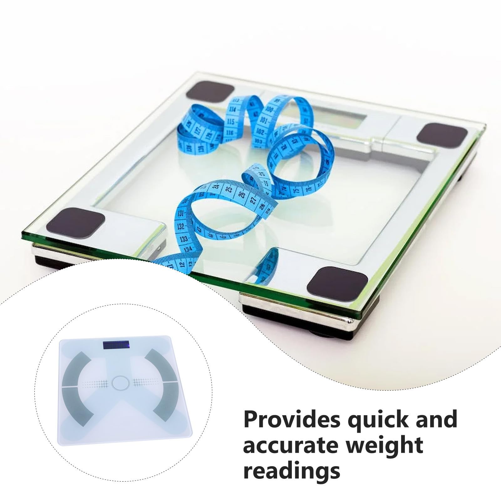 Báscula Digital para Peso y Grasa Corporal, Usb, Vidrio, Blanco