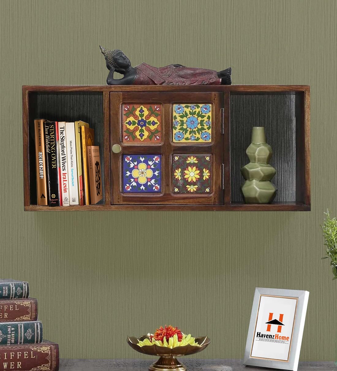 HavenzHome Wooden Wall Shelves for Home Library Display Unit
