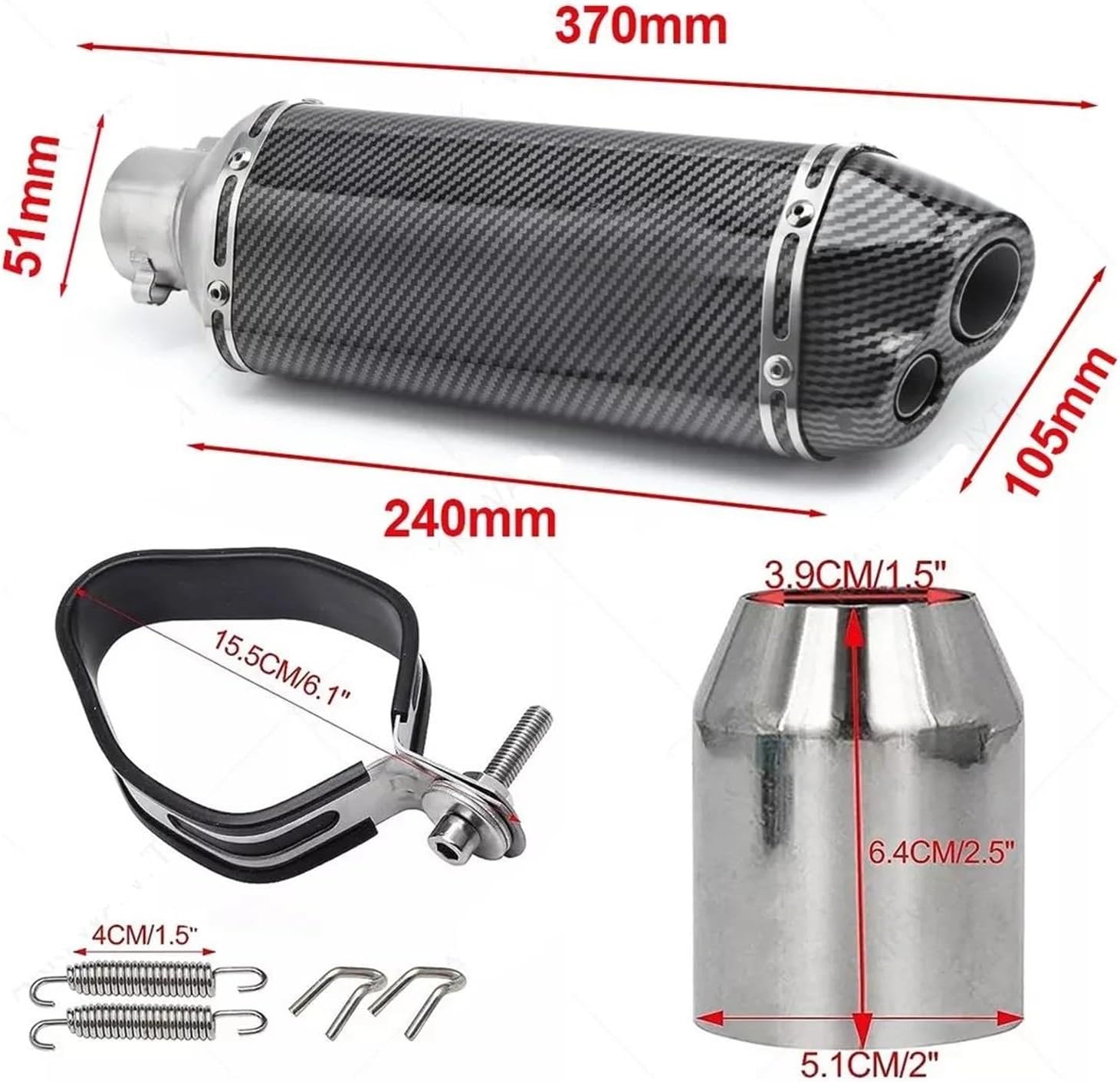 Motorcycle Exhaust Pipe Systems Parts 35-51mm For CBR250 CB400 YZF FZ400 Z750 For NINJA TMAX530