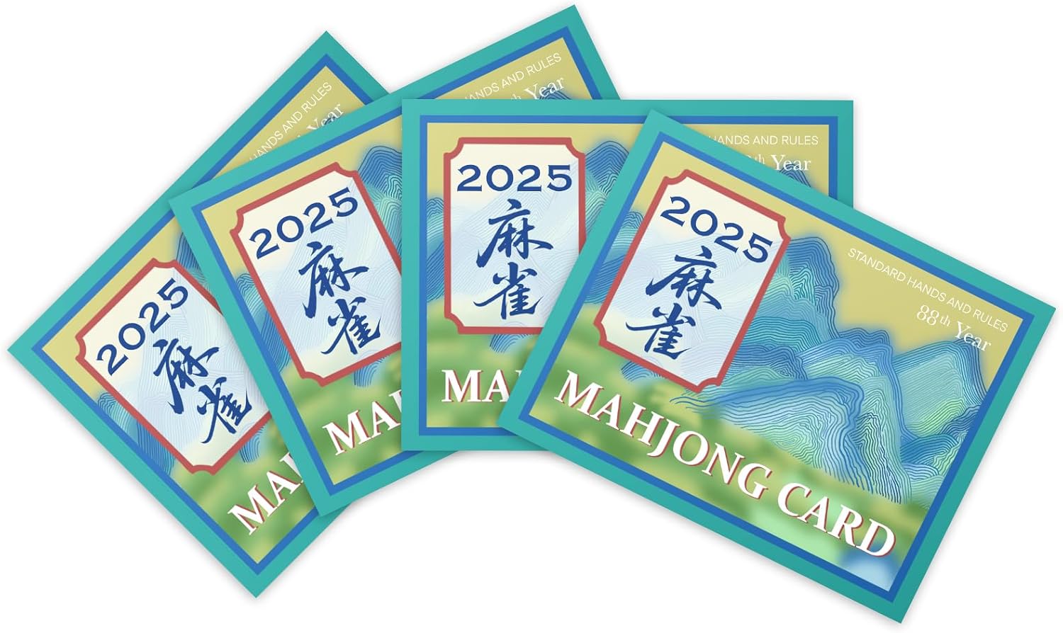 Mahjong Cards 2025 Large Print Set 4PCS American Majong Card Official