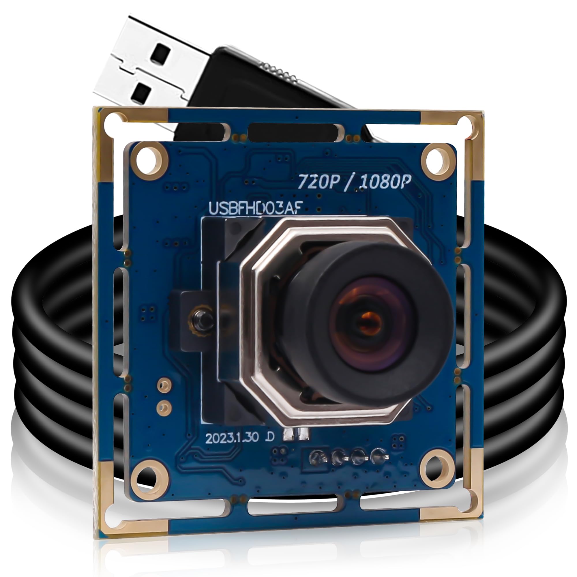 MMlove Autofocus USB Camera Module 1080P 30fps Webcam for PC 100 Degree Wide Angle Lens with CMOS OV2710 Sensor for Industrial Machine Surveillance OTG Supported Plug&Play