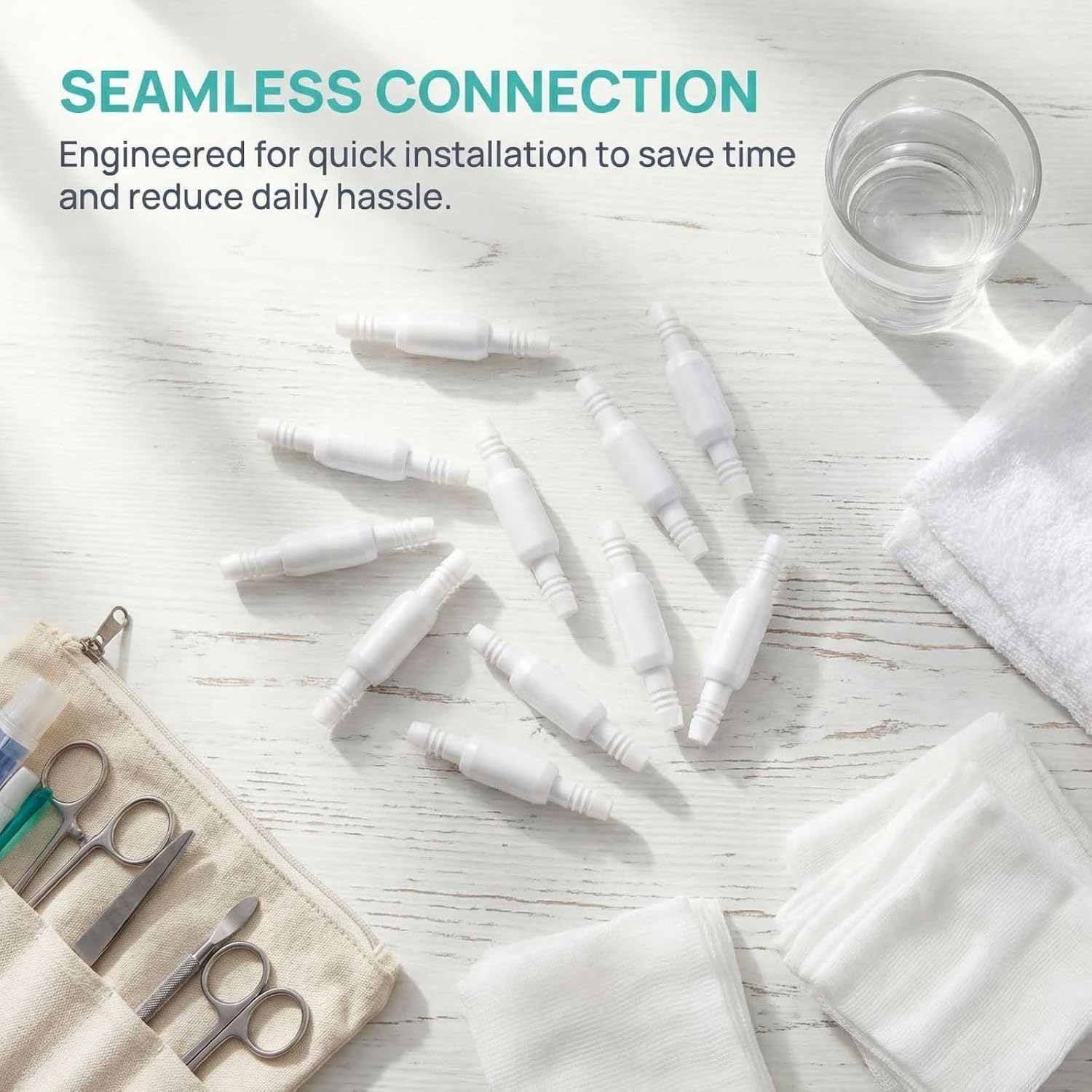Oxygen tubing Swivel Connector – 100 Pieces per Pack, Leak-Proof 360-degree Rotating Oxygen tubing Connector, Suitable for Nasal cannulas, Prevents Oxygen tubing from tangling (Male to Male).