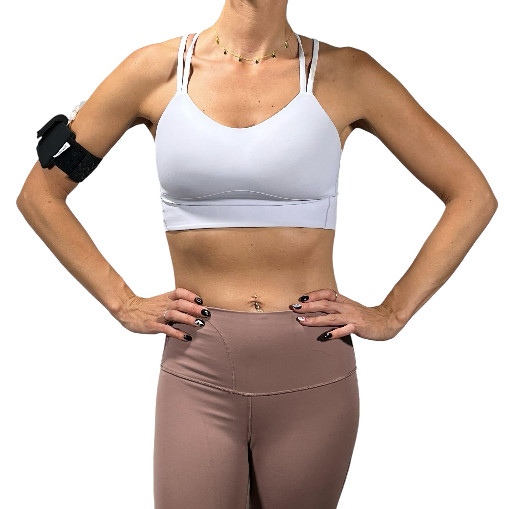 Pumpcases Adjustable Black Insulin Pump Belt – Diabetic Insulin Pump Stretch Band – Arm Band Insulin Pump Case – Compatible with Mobi – Assembled in The USA (Small)