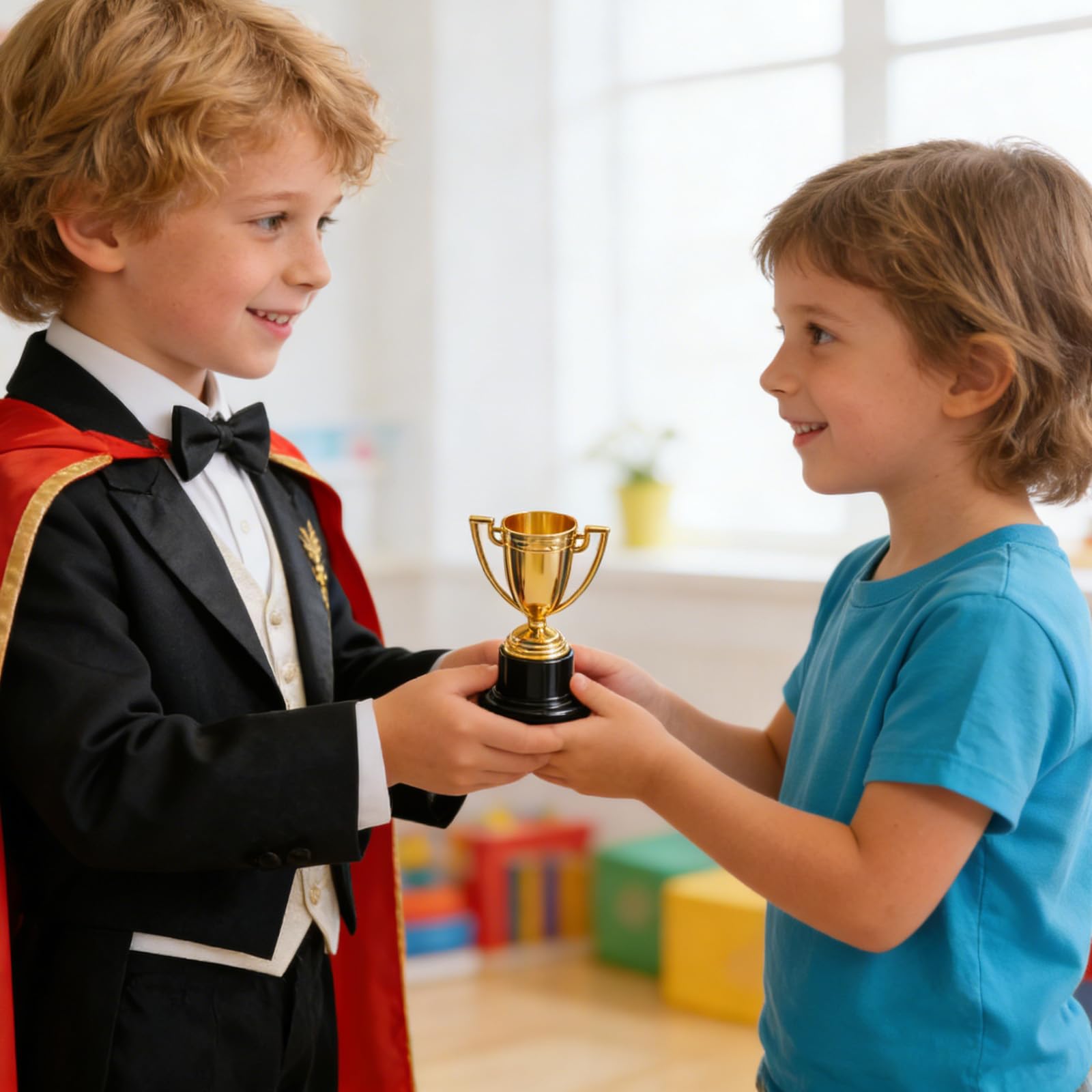 Aicharynic Lot de 24 trophées pour enfants, mini trophées pour enfants, mini trophées dorés, pour salle de classe, école, récompenses, accessoires