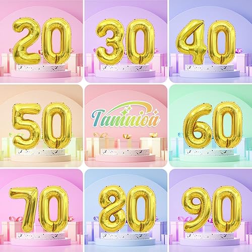 Miniatura 6 de Globos dorados del número 3 de 40 pulgadas, globos dorados del número 3, globos de número 3, globos dorados para fiesta, aniversario, globos para