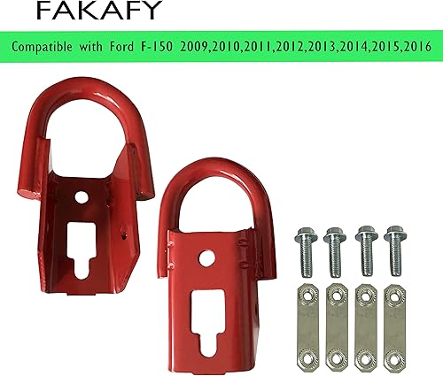 Miniatura 4 de Gancho de remolque para parachoques delantero, color rojo, anillo en D resistente con accesorios de repuesto para Ford F-150 2009 2010 2011 2014