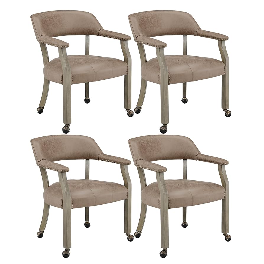 Amazon.com: LEEMTORIG Set of 4 Dining Chairs with Casters