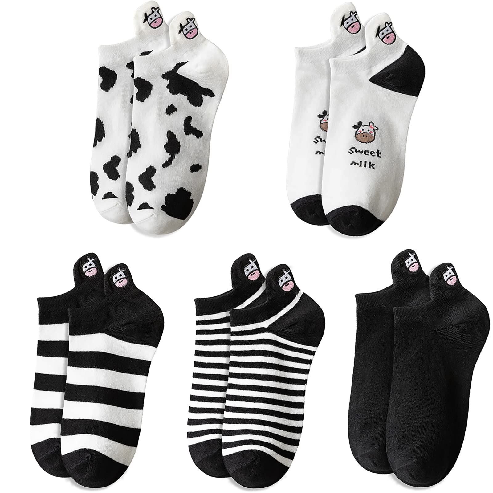 Glamorstar Women Socks Cotton No Show Low Cut Socks Ankle Sock 5 Pack