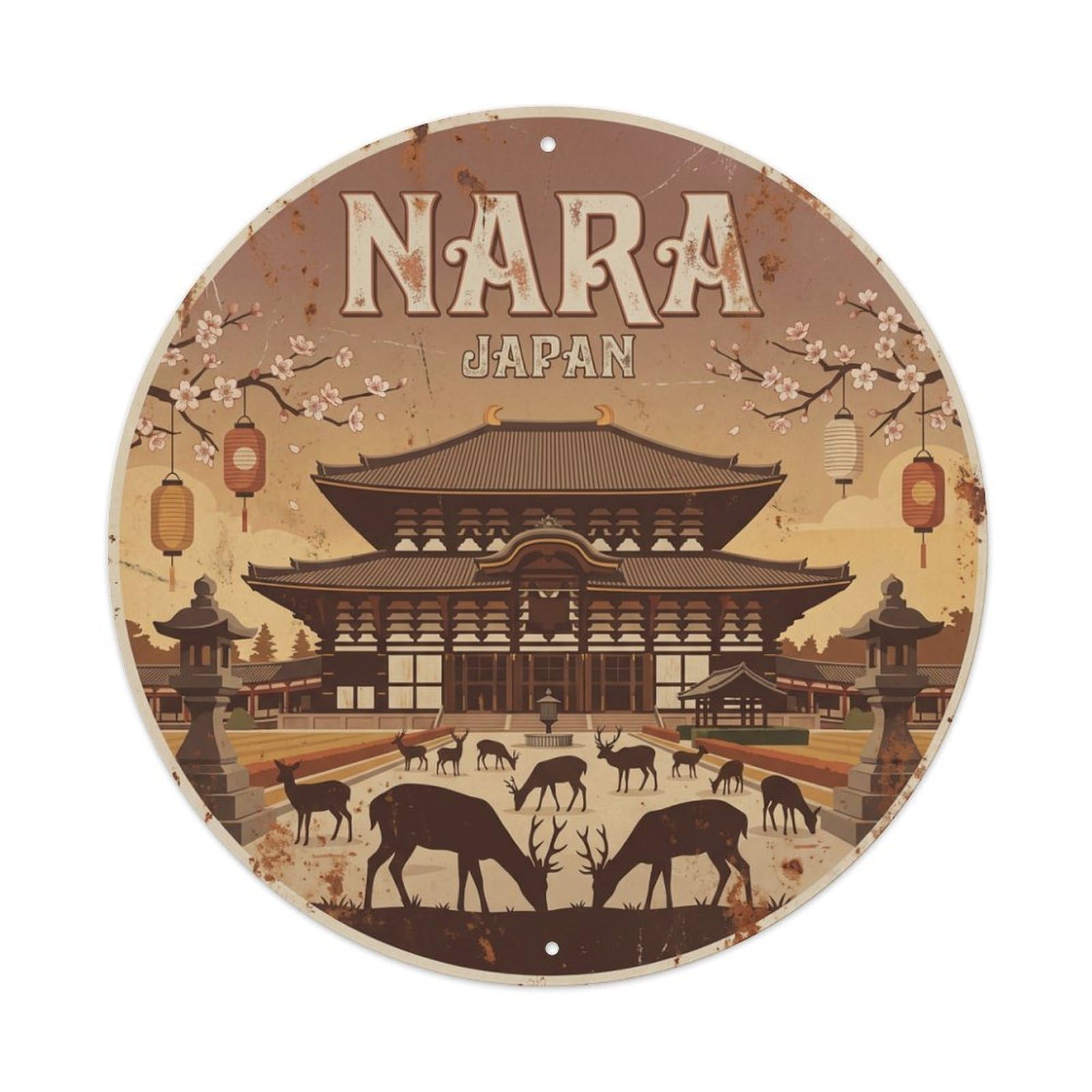 Japan Vintage Travel Nara Metal Tin Sign