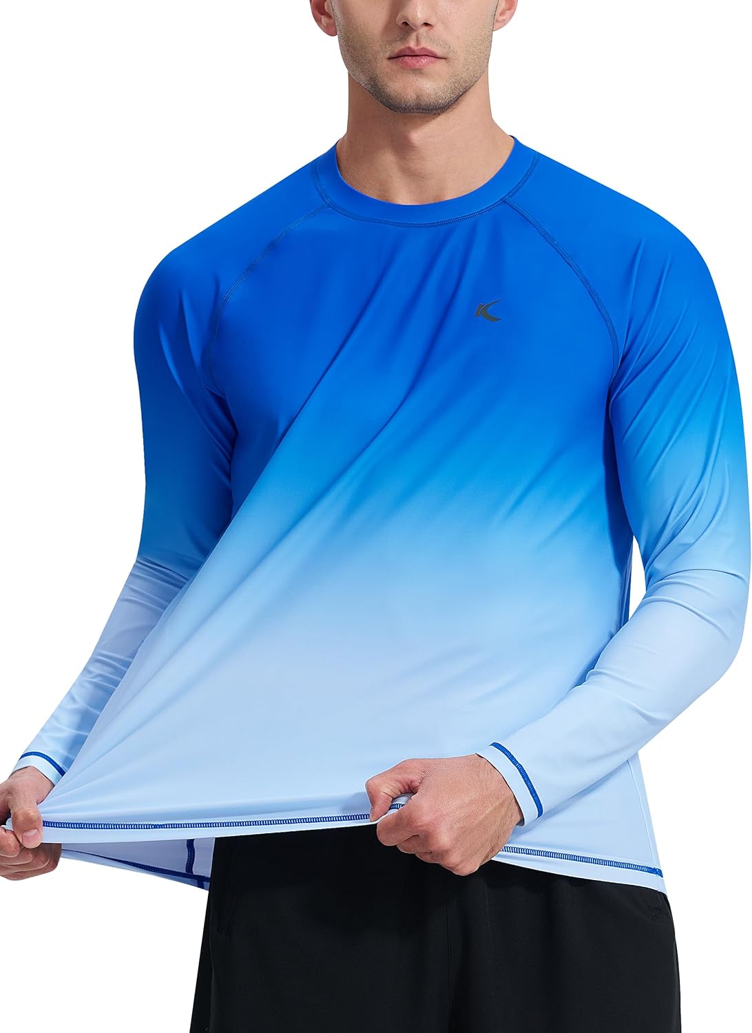 Mens Swim Shirts UPF 50+ Sun Protection Quick Dry SPF Rash Guard Outdoor Beach Fishing T Shirts