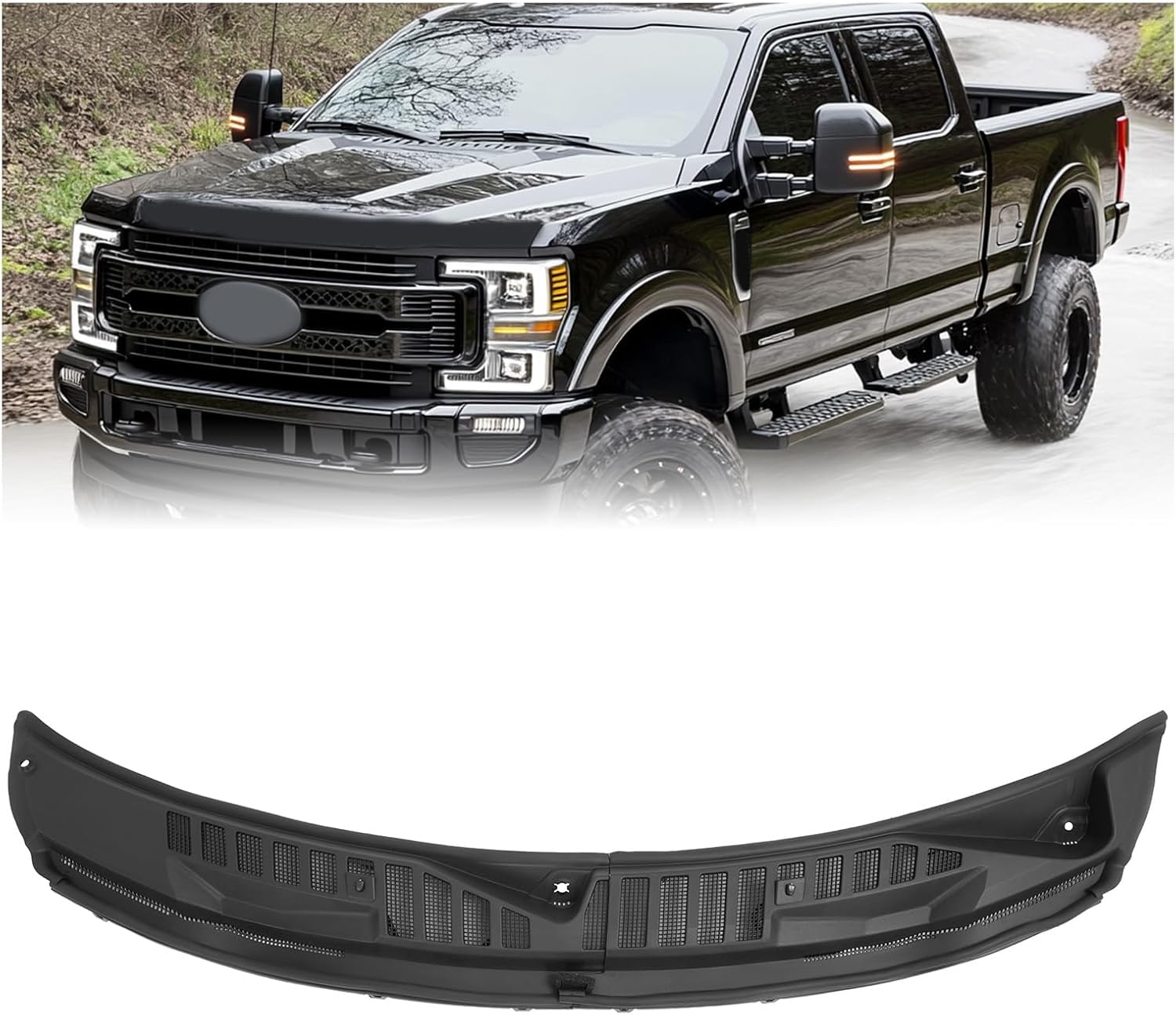 Windshield Wiper Cowl Panel Grille Compatible with 17-22 F250 F350