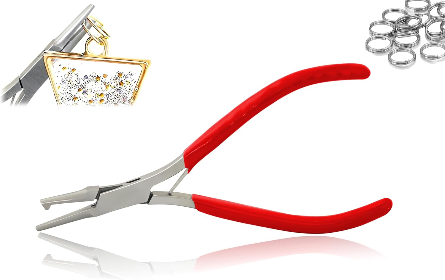 OdontoMed2011 D-3779-RD Mini Split Ring Stainless Steel Plier Red Handle