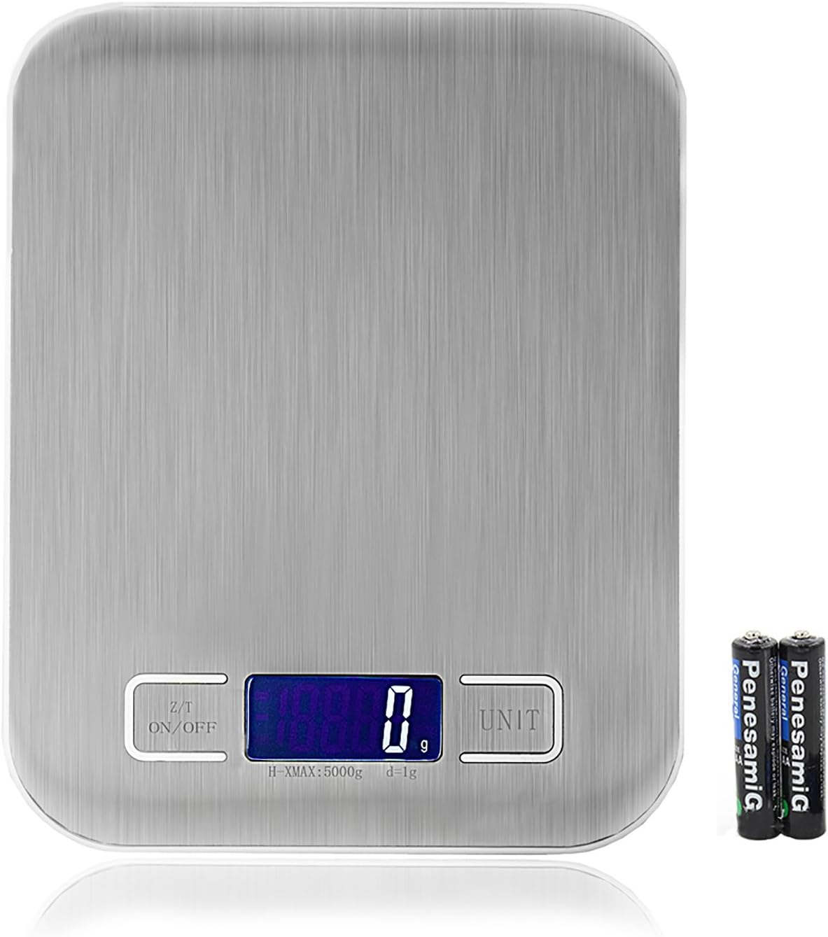 Digital Food Scale with Nutritional Calculator, GZDHJ Multifunction Kitchen Scale Grams, Stainless Steel Platform, 11 lb 5 kg Multiple Unit Conversion - Batteries Included
