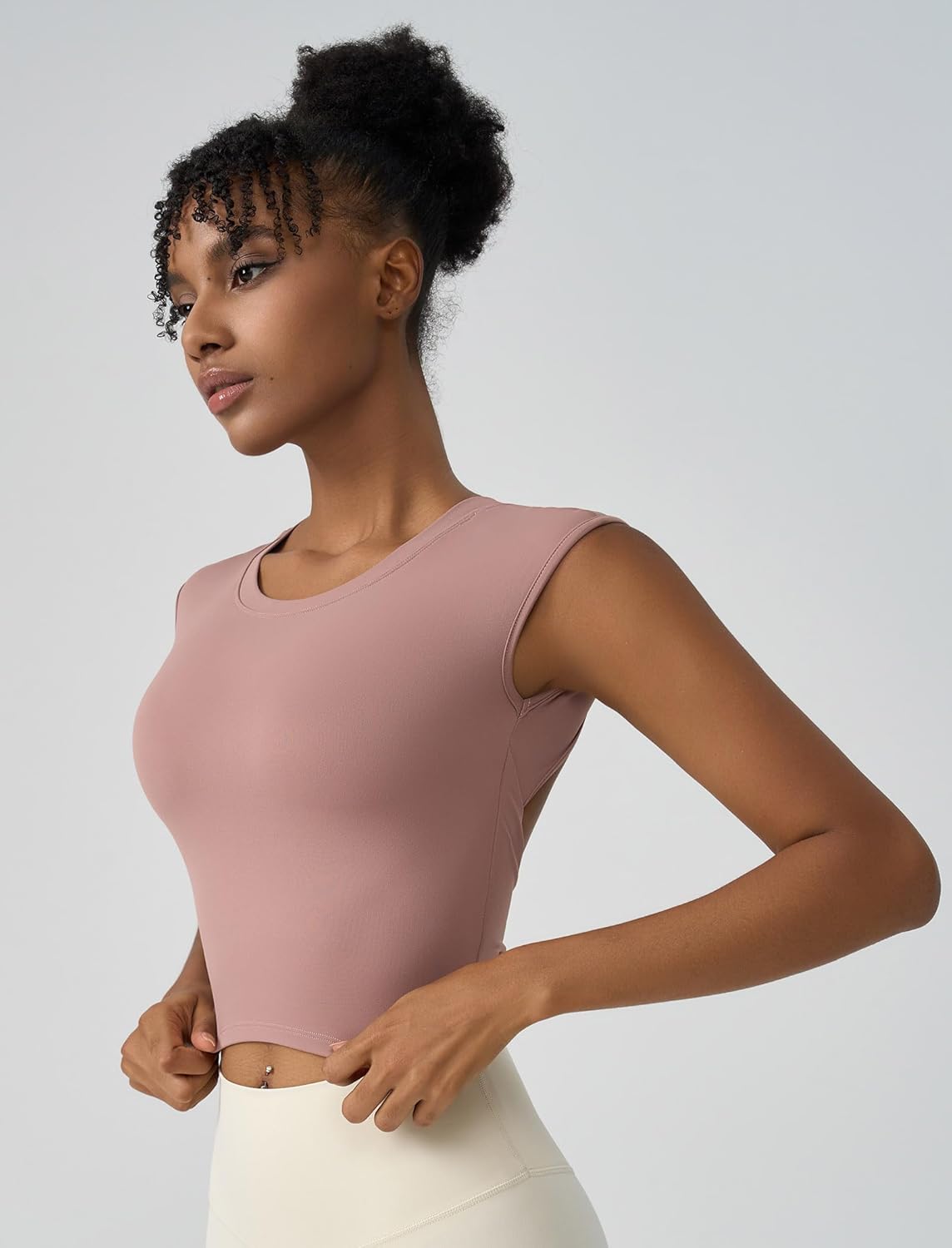 Women's Workout Athletic Shirts Sexy Open Back Sports Bra Tank Top Casual Tight T Shirts with Built in Bra - Image 2