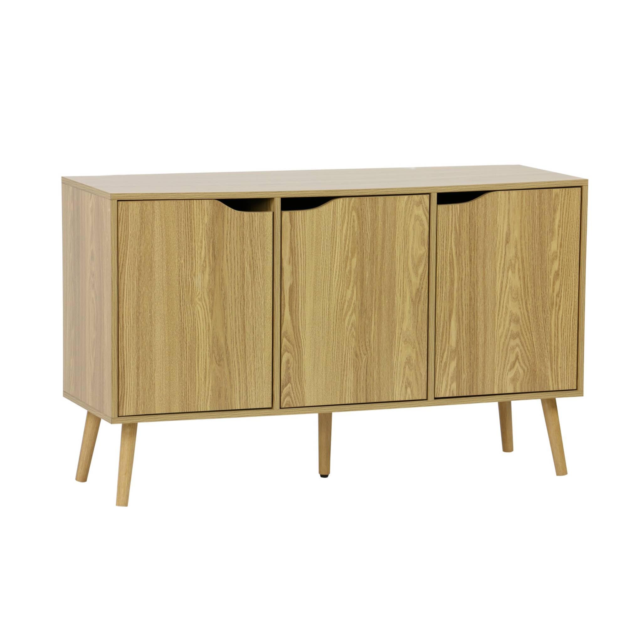 Alice's Garden sweeek - Buffet de Rangement Effet frêne 3 Portes et 3 étagères. Buffet Bas. 120cm