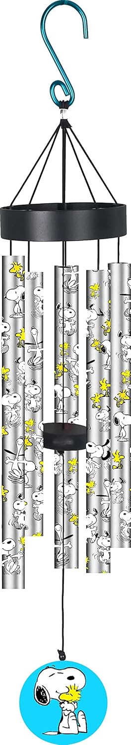 Spoontiques Snoopy UV Wind Chime - Outdoor Garden Décor - Decorative Chimes for Yard, Garden, Backyard and Patio Decoration