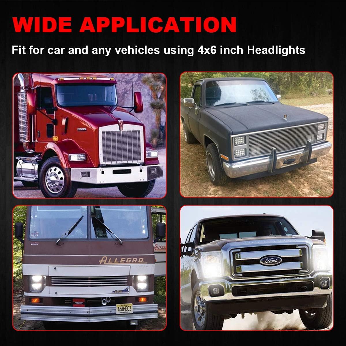 Hоttеѕt Sаlеѕ 4Pcs 60W 4x6 inch LED Headlight Rectangular Replacement H4651 H4652 H4656 H4666 H6545 for Peterbil Kenworth Freightinger Ford Probe Chevrolet Oldsmobile Cutlass 4Pcs Exсluѕіvе Sресіаl 4Pcs 60W 4x6 inch LED Headlight Rectangular Replacement H4651 H4652 H4656 H4666 H6545 for Peterbil Kenworth Freightinger Ford Probe Chevrolet Oldsmobile Cutlass 4Pcs