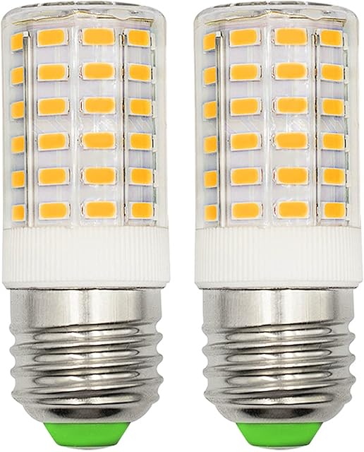 E27 LED Bulb 7W Warm White Super Bright Equivalent to 60W 70W ES Edison Screw Light Short Size Cylinder Compact Corn Bulb AC 100-265V Energy Efficient Lighting Ceiling Light Non-Dimmable (Pack of 2)