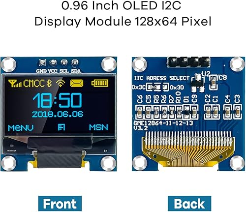 Miniatura 2 de 5 unidades de 0.96 pulgadas OLED I2C IIC módulo de pantalla 12864 128x64 Pixel SSD1306 Mini placa de pantalla OLED autoluminosa compatible con