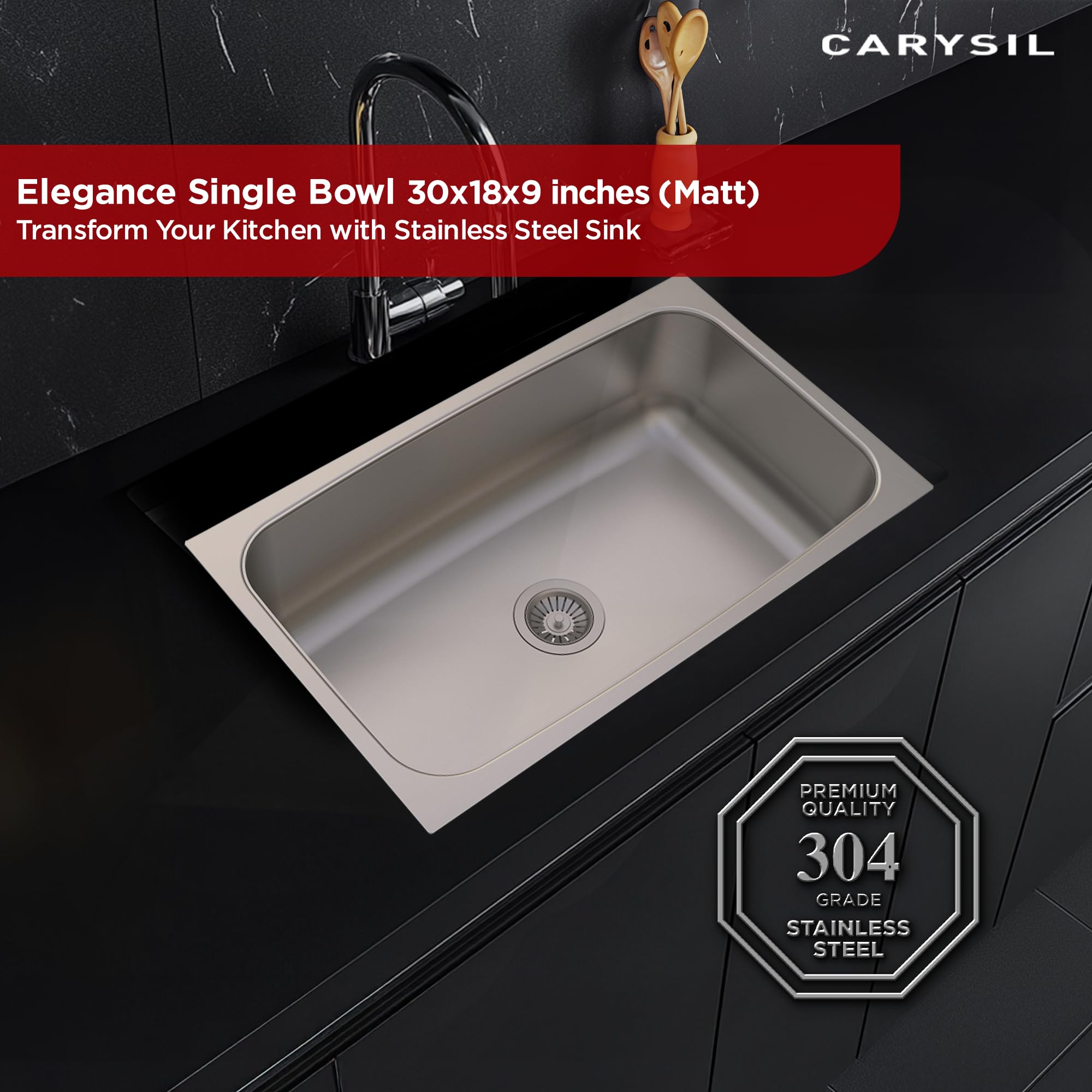 Carysil Elegance Stainless Steel Kitchen Sink - 30" FREE SHIPPING -2 Carysil Elegance Stainless Steel Kitchen Sink - 30" FREE SHIPPING -2