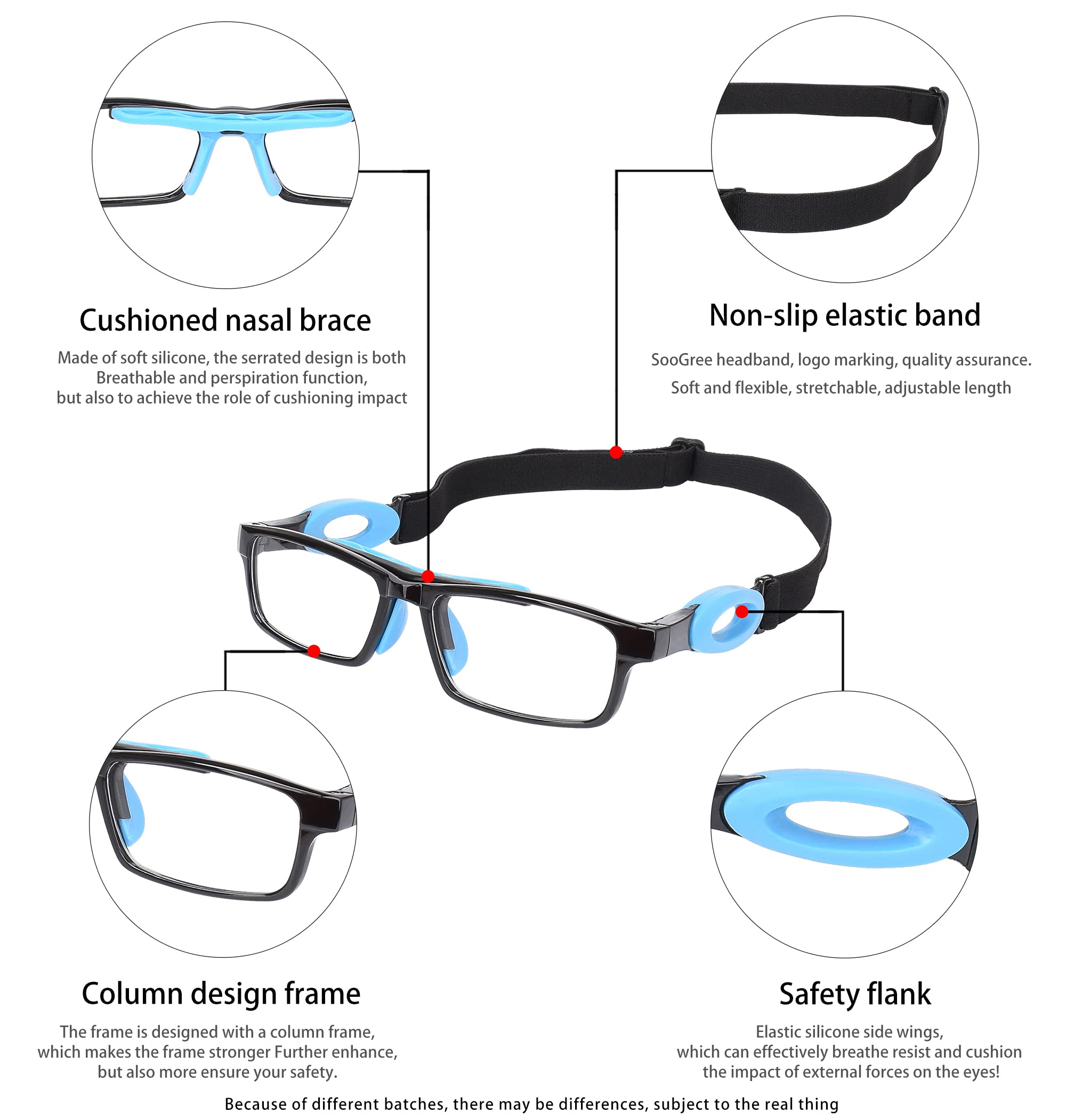 SooGree Wiatroszczelne okulary outdoorowe, okulary ochronne dla kobiet mężczyzn, baseball bieganie sportowe gogle rowerowe