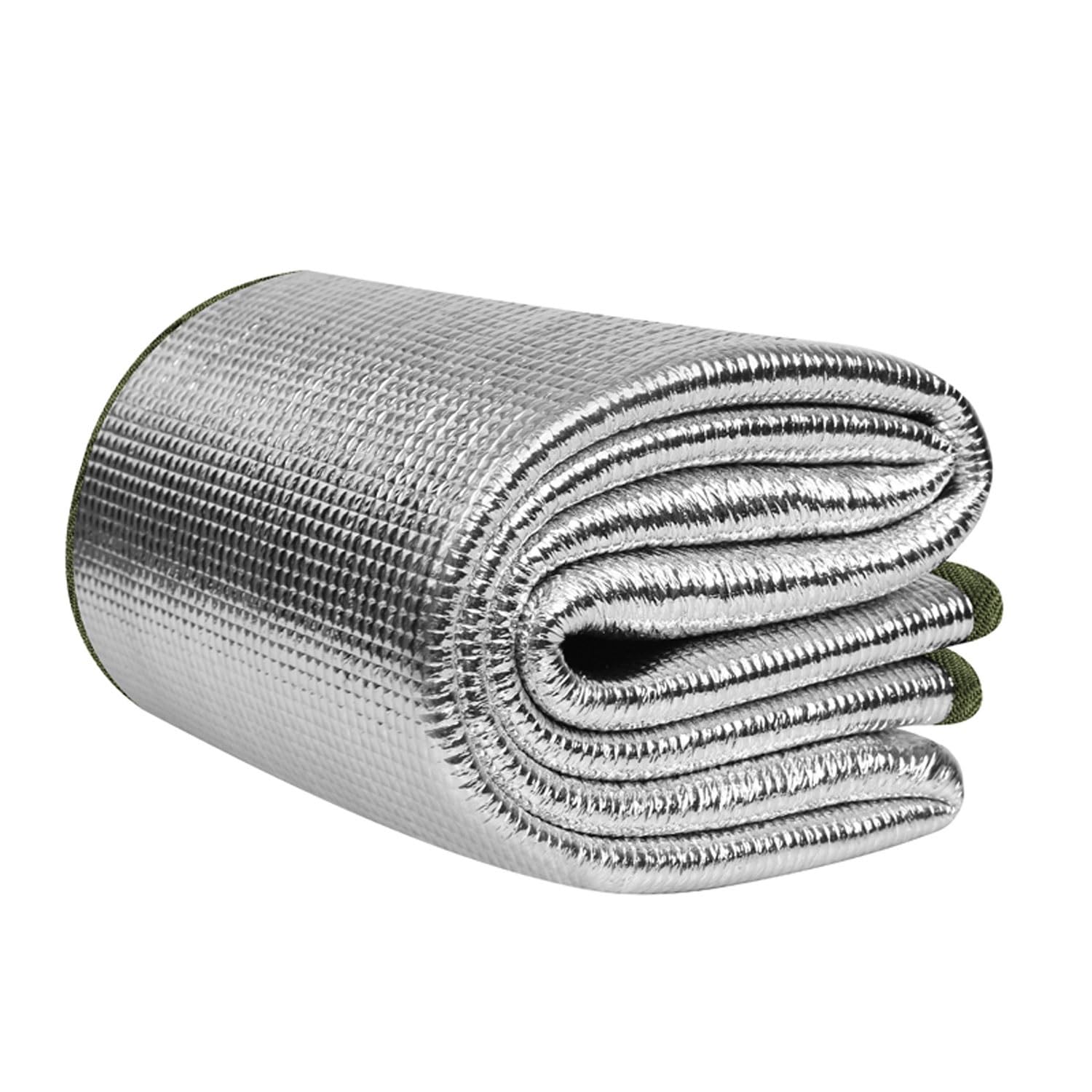 Mata kempingowa aluminiowa, Mata kempingowa z folii aluminiowej 9 mm Dwustronna karimata 0,9-3x2 m Torba do przechowywania