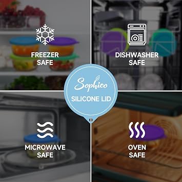 SOPHICO 2 Cup Silicone Lids Replacement for Pyrex & Anchor Hocking 7200-PC