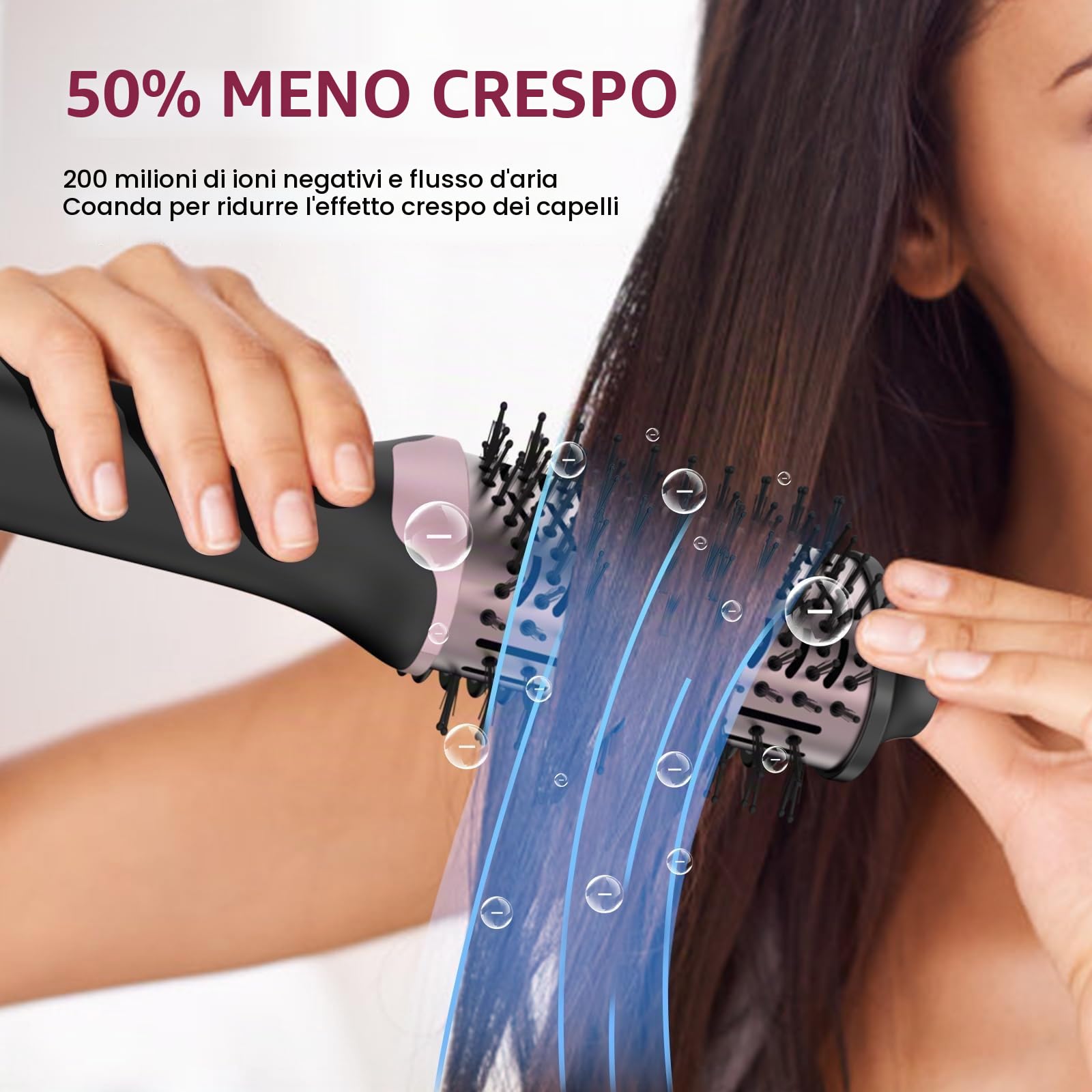 Webeauty [Dual Mode] Spazzola Asciugacapelli & Lisciante, [4 in 1] Spazzola Phon ad alta velocità, Asciugatura rapida, Volumizzante, Levigante, Spazzola Elettrica per Capelli (oro nero)