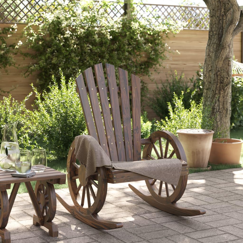 Adirondack krzesło bujane krzesło ogrodowe ogrodowe z litego drewna jodła odporne na wilgoć ergonomiczne siedzisko podłokietnik koło wózek wykorzystanie patio taras basen balkon