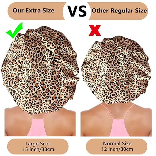 Miniatura 3 de 3 gorros de satén extra grandes para dormir, gorros de pelo para mujeres negras, trenzas de cabello rizado, C