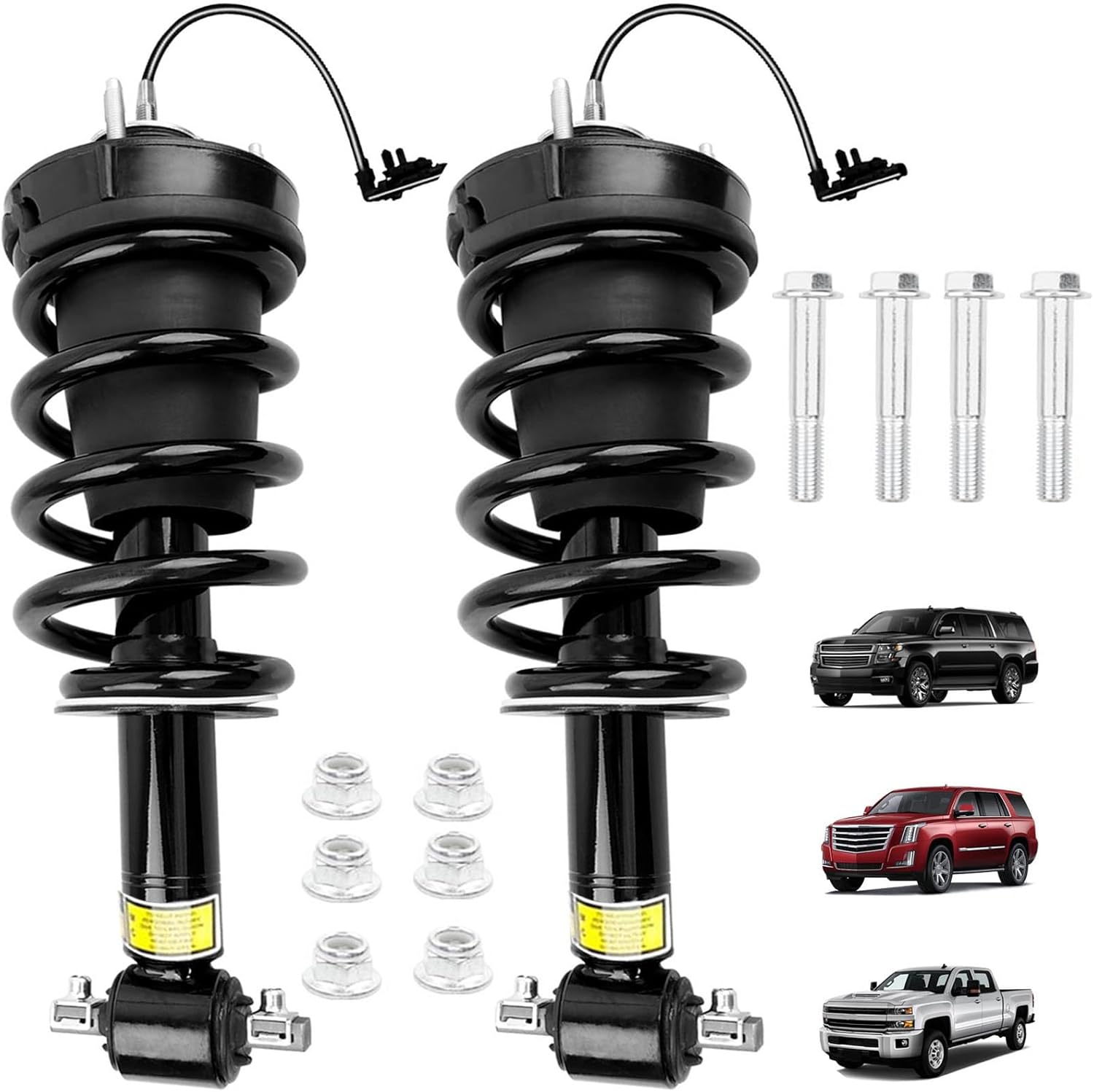 84176631 Front Air Shock Strut Absorber with Spring Magnetic Assembly – Compatible with 2015-2021 Chevy Suburban Tahoe,GMC Yukon XL Sierra 1500,Cadillac Escalade,Replaces OEM #580-1108(2PCS) 2015-2020 Front Shock Struts