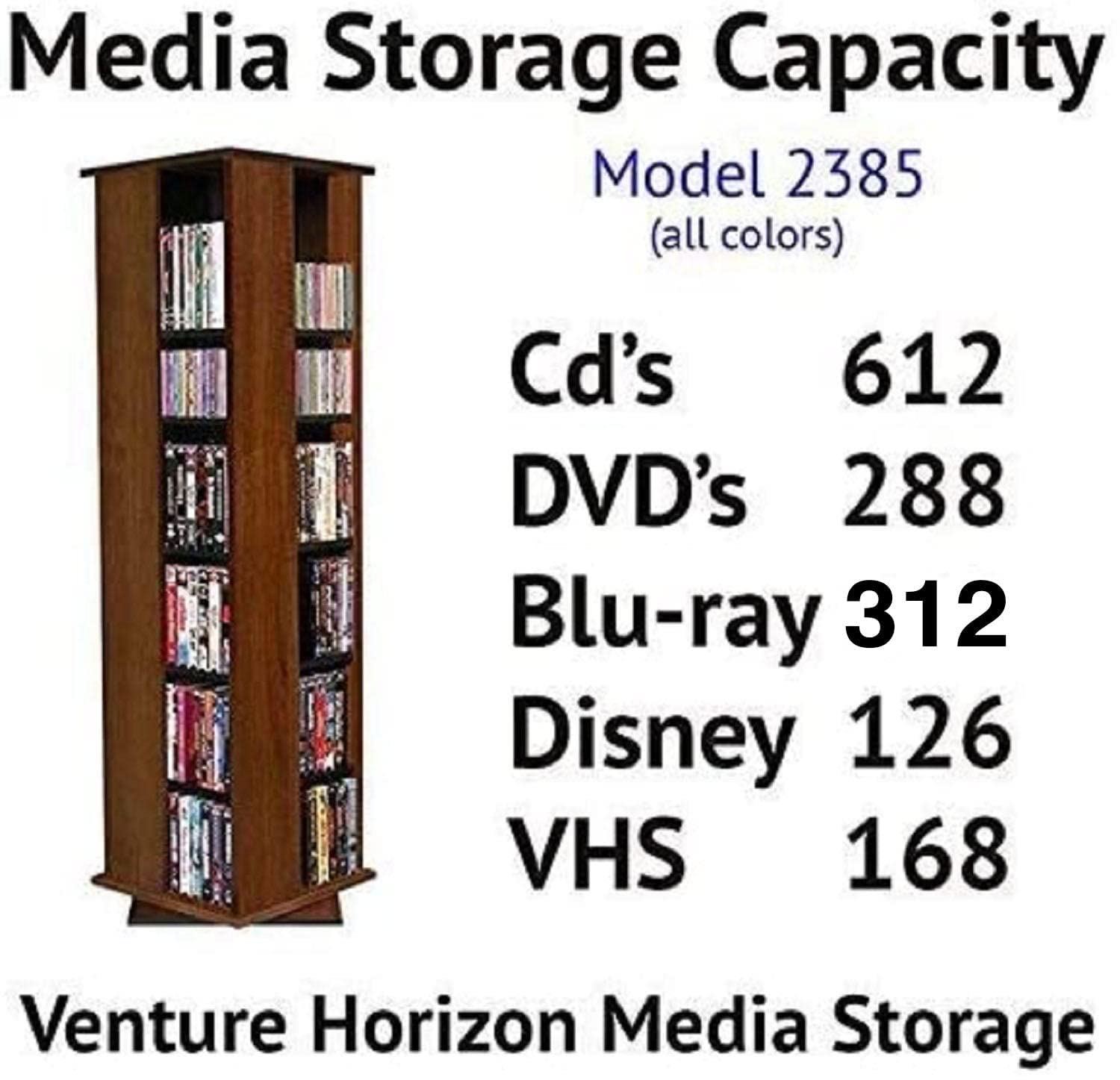 Amazon.com: Venture Horizon Revolving Media Tower 600 Cherry